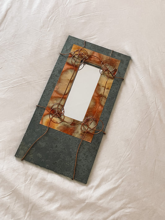 Tile Mirror with Copper Accents
