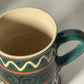 Hand-painted Forest Green and Dark Pumpkin Mugs - Sold as set of 2