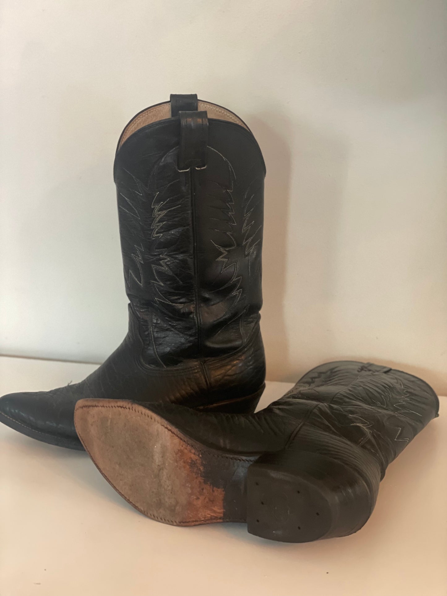 90’s Nocona Size 9  Black Leather Western Boots