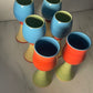 Spring Bloom Colorblock Ceramic Goblets - Set 6