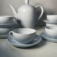 Tall Arabia Finland Teapot with Six Wide-Mouth Teacups & Seven Saucers Set