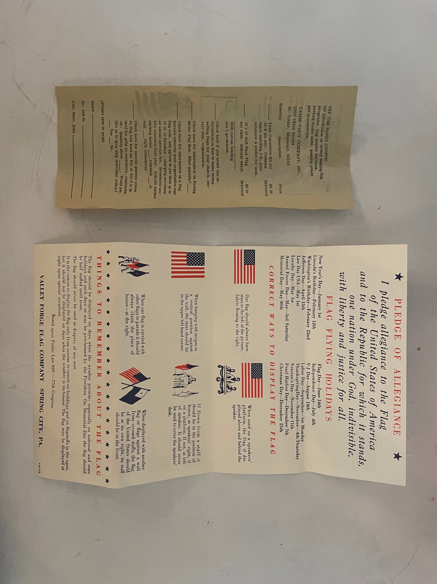 Vintage Valley Forge United States Flag Kit