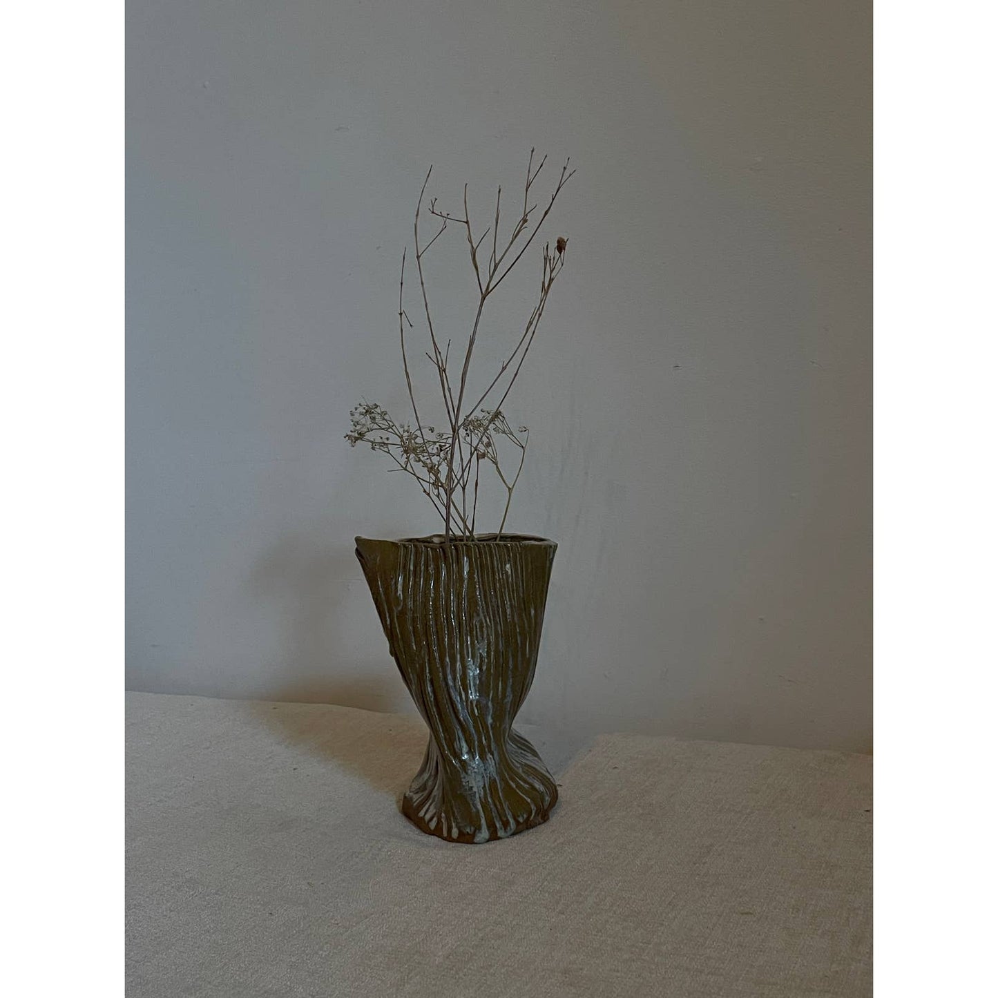 Brown Organic Textured Leaning Vases