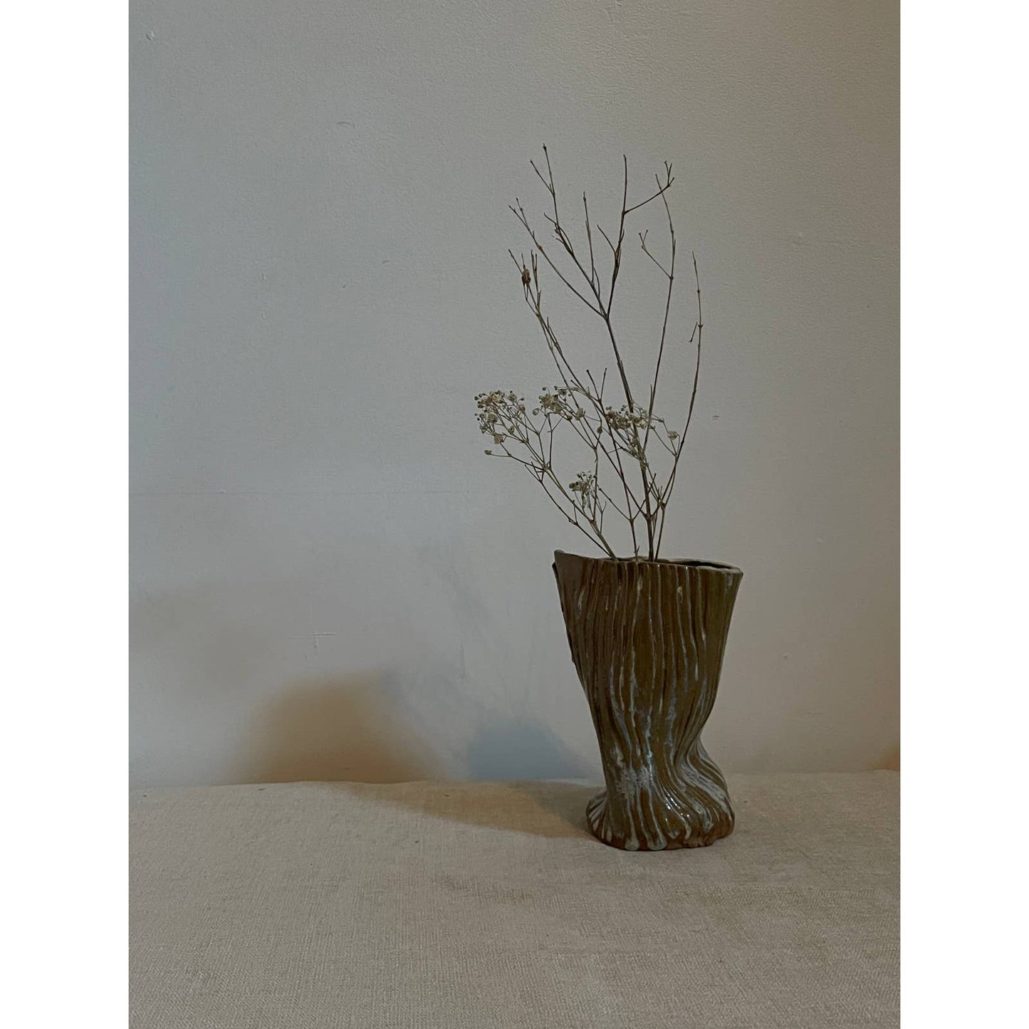 Brown Organic Textured Leaning Vases