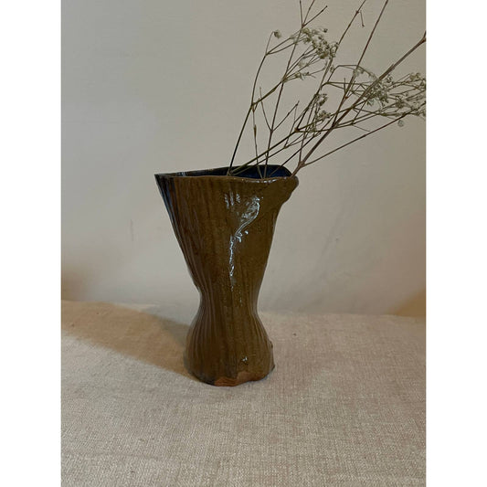 Brown Organic Textured Leaning Vases