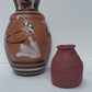Terracotta Italian Painted Egyptian Scene Pot and Packed Clay Terracotta Mini Vase