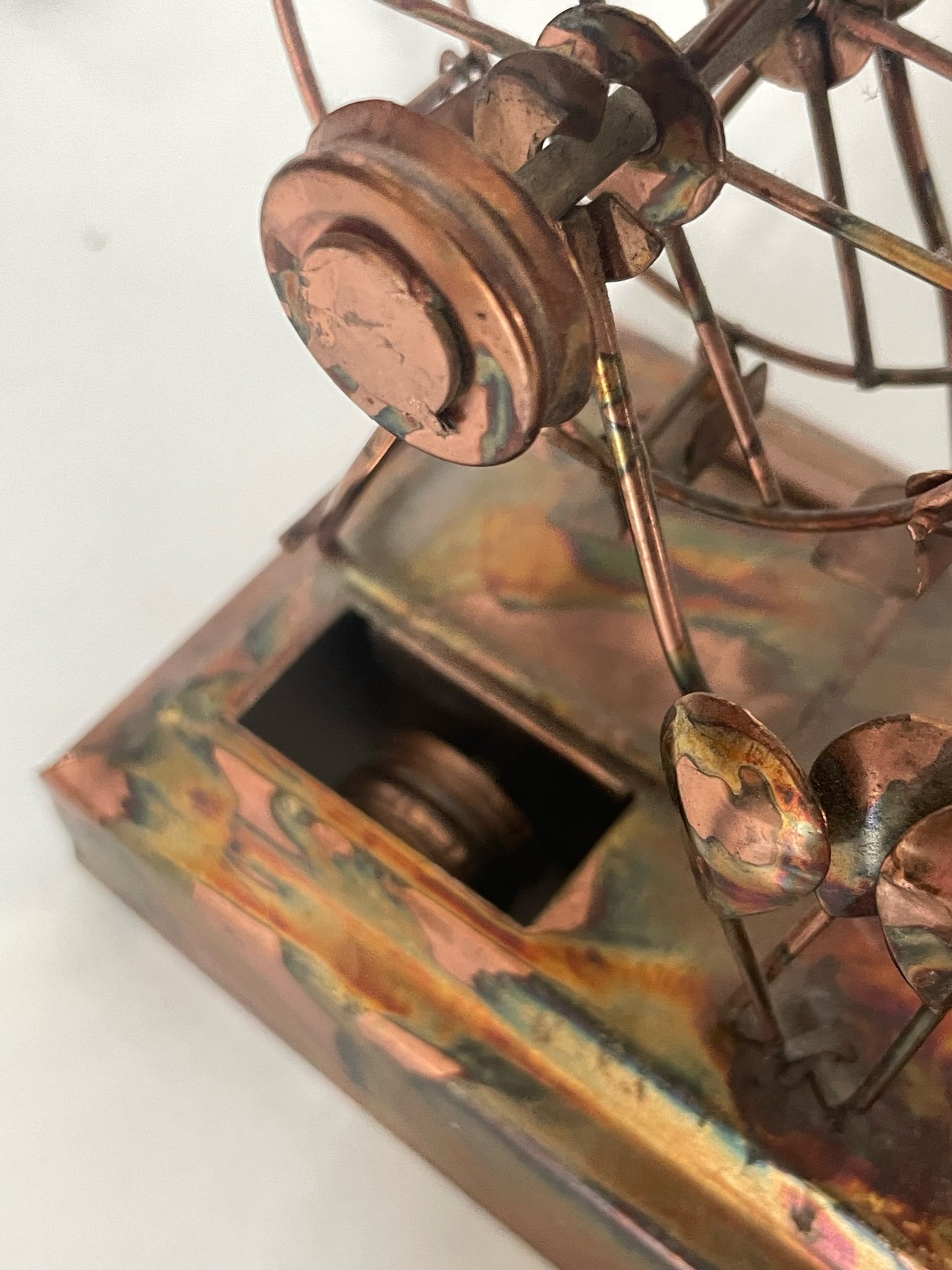 Vintage Copper Carnival Scene Music Box