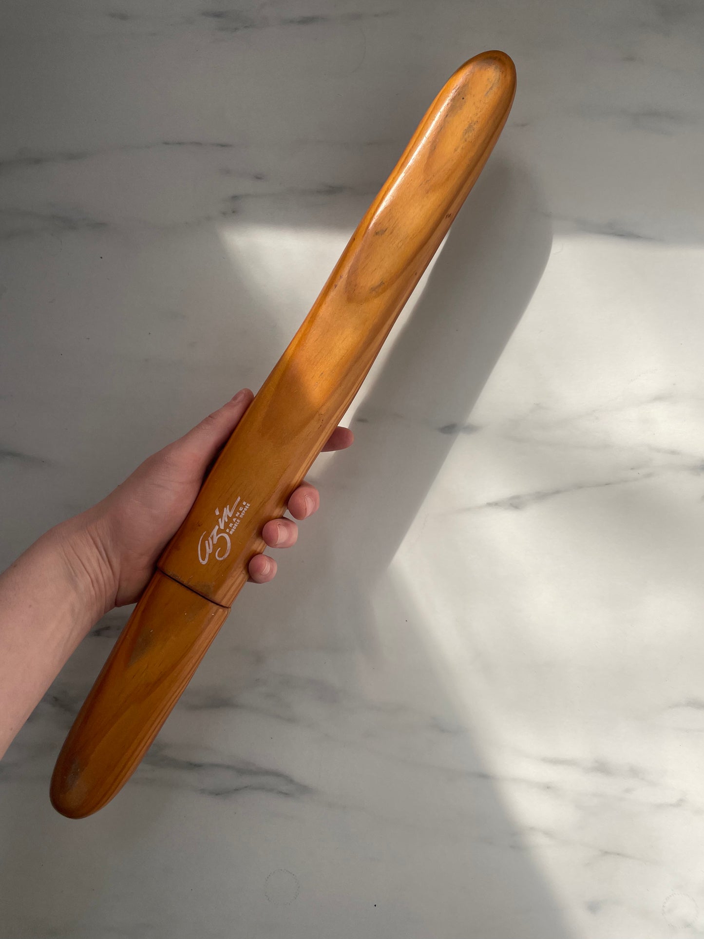 Vintage French Wood Baguette Bread Knife by Cuzin