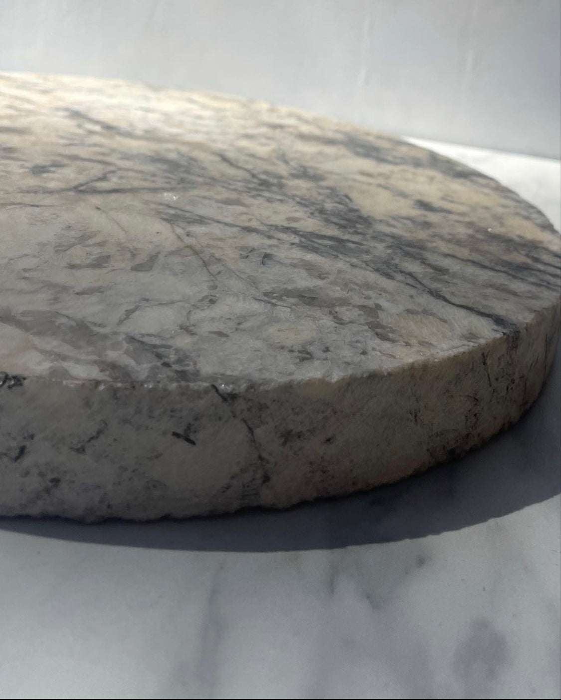 Cream and Gray Marble Slab Cheese Board