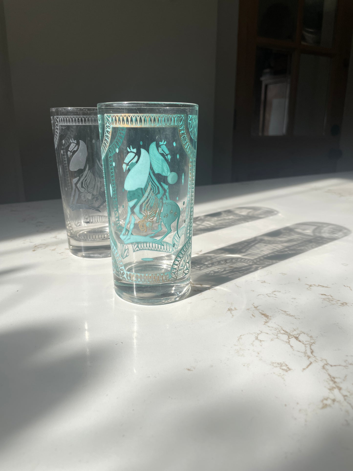 Vintage Trojan Horse Collins Glasses - Signed Fred Press