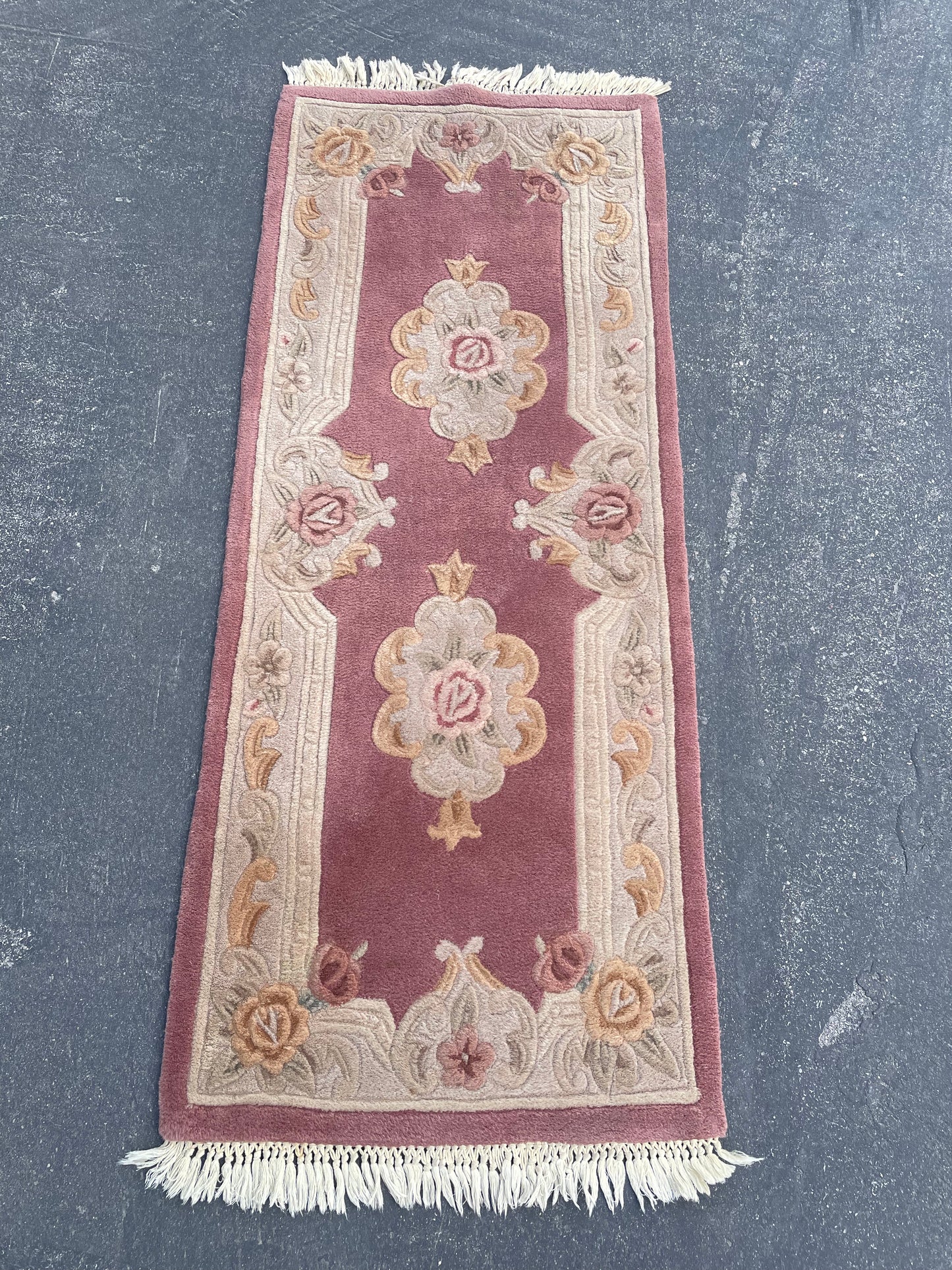 Vintage Pink Wool Runner