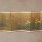 Vintage Handpainted Japanese Byobu 6-Panel Folding Divider