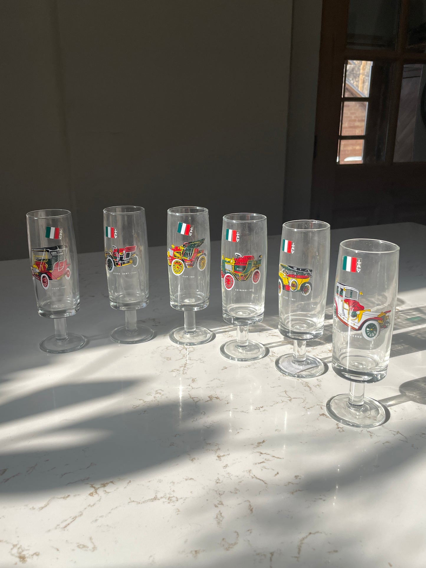 Vintage Italian Apéritif Stemware with vintage automotive design