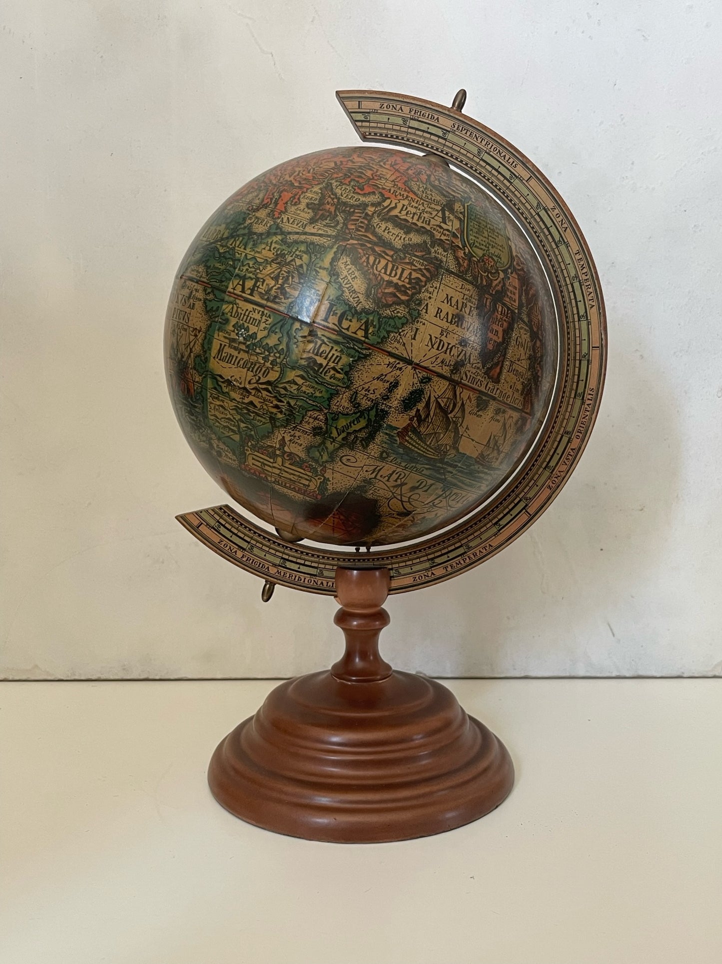 Vintage Old World Dark Toned Italian Astrology Globe