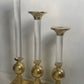 Gold & Lucite Tiered Candle Podiums - Sold as Trio