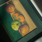 Green Framed Winter Fruit Pastel - Signed Tsutomu
