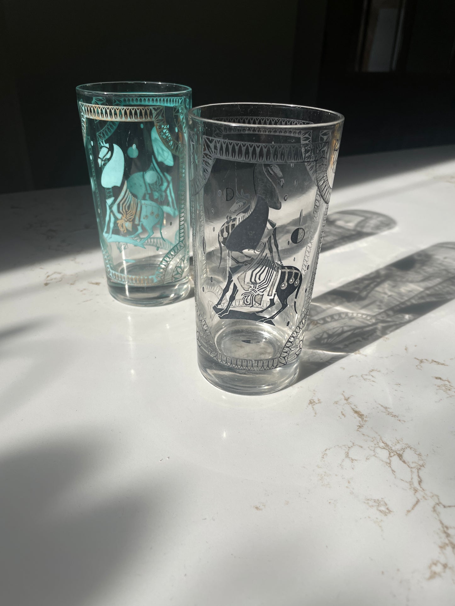 Vintage Trojan Horse Collins Glasses - Signed Fred Press