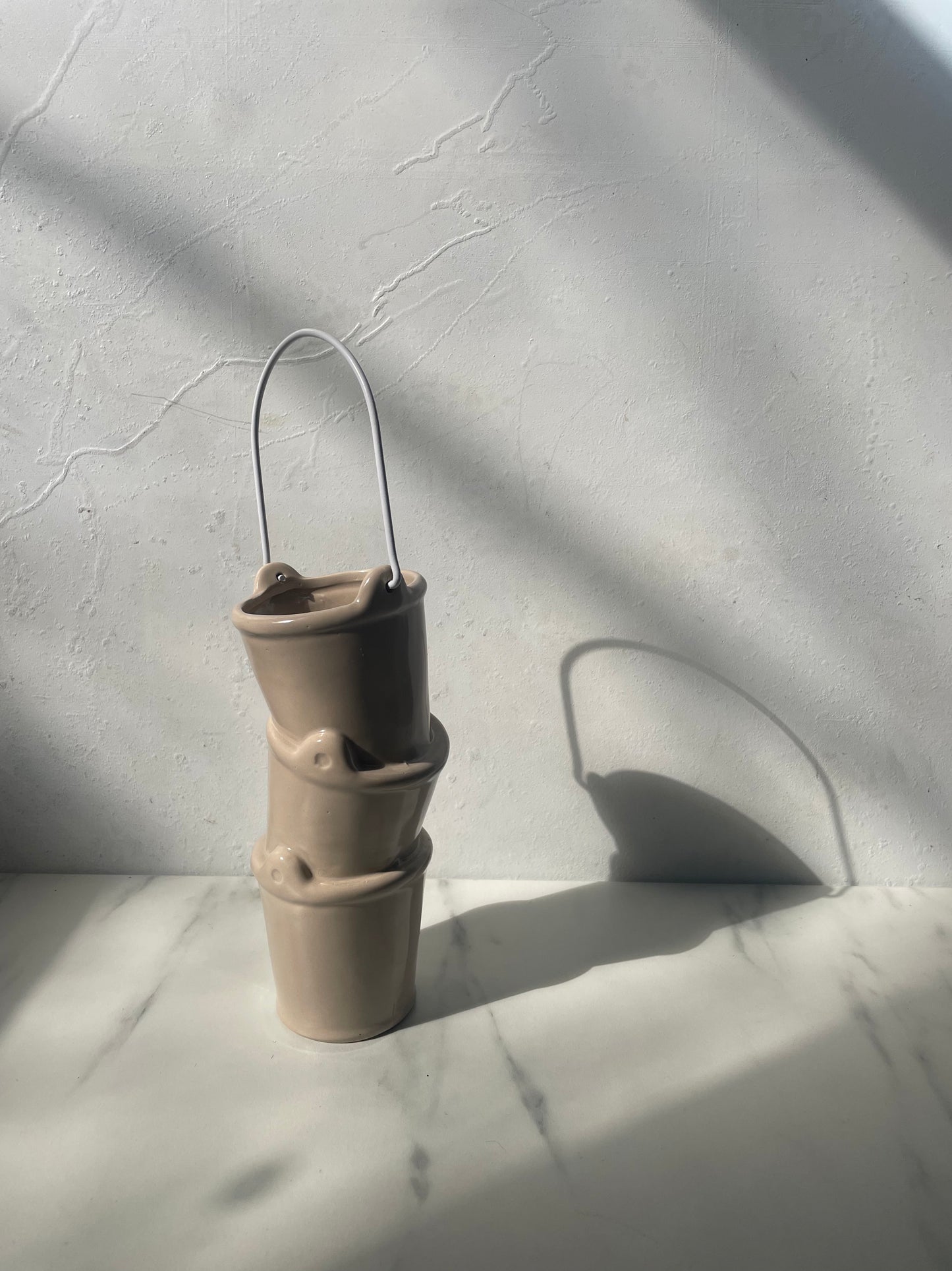 Ceramic Stack of Buckets Small Planter Pot