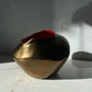 Bronze Ceramic Organic Abstract Vase with Matte Red Interior