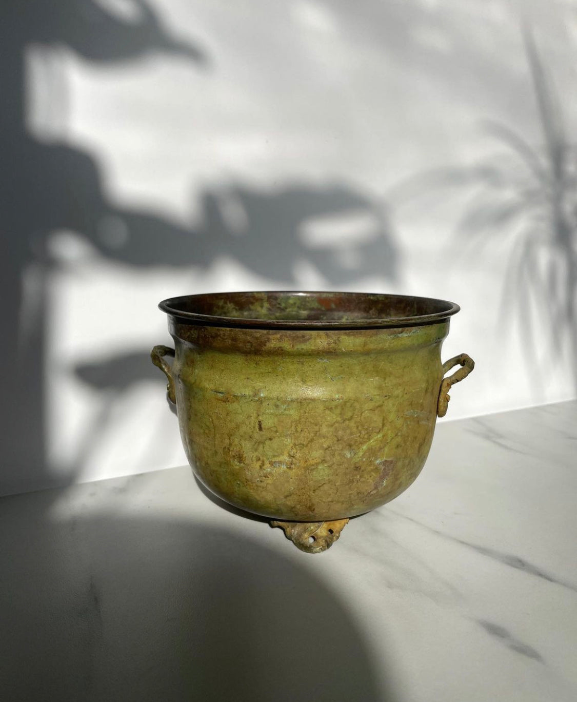 Green patina’d Clawfoot Planter