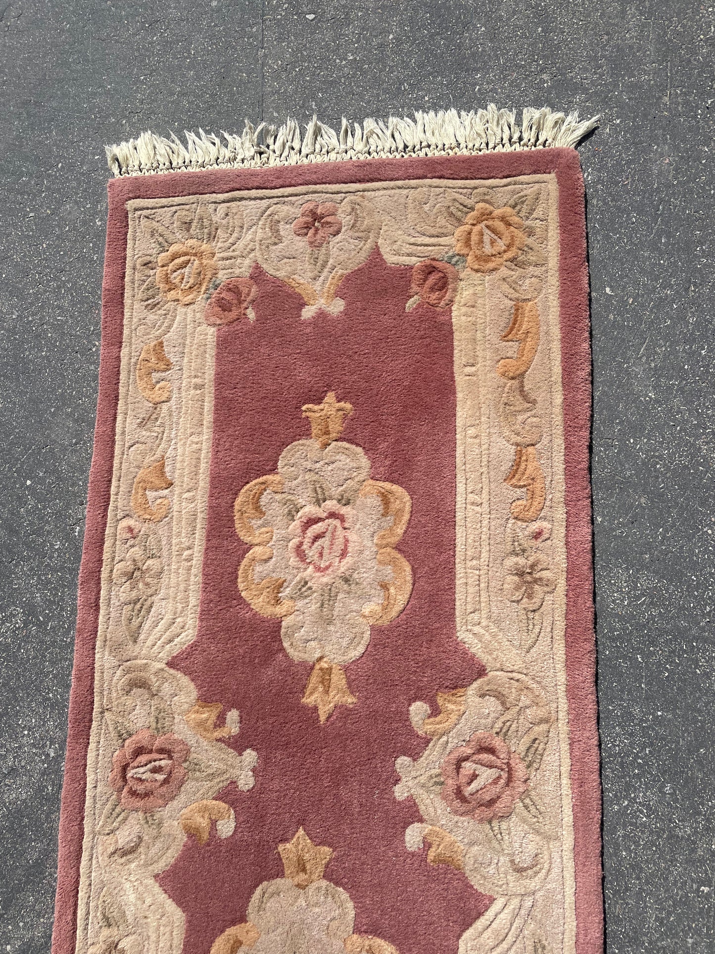 Vintage Pink Wool Runner