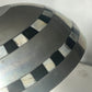 Painted Opalescent Mother of Pearl and Black Checkered Cast Aluminum Bowl