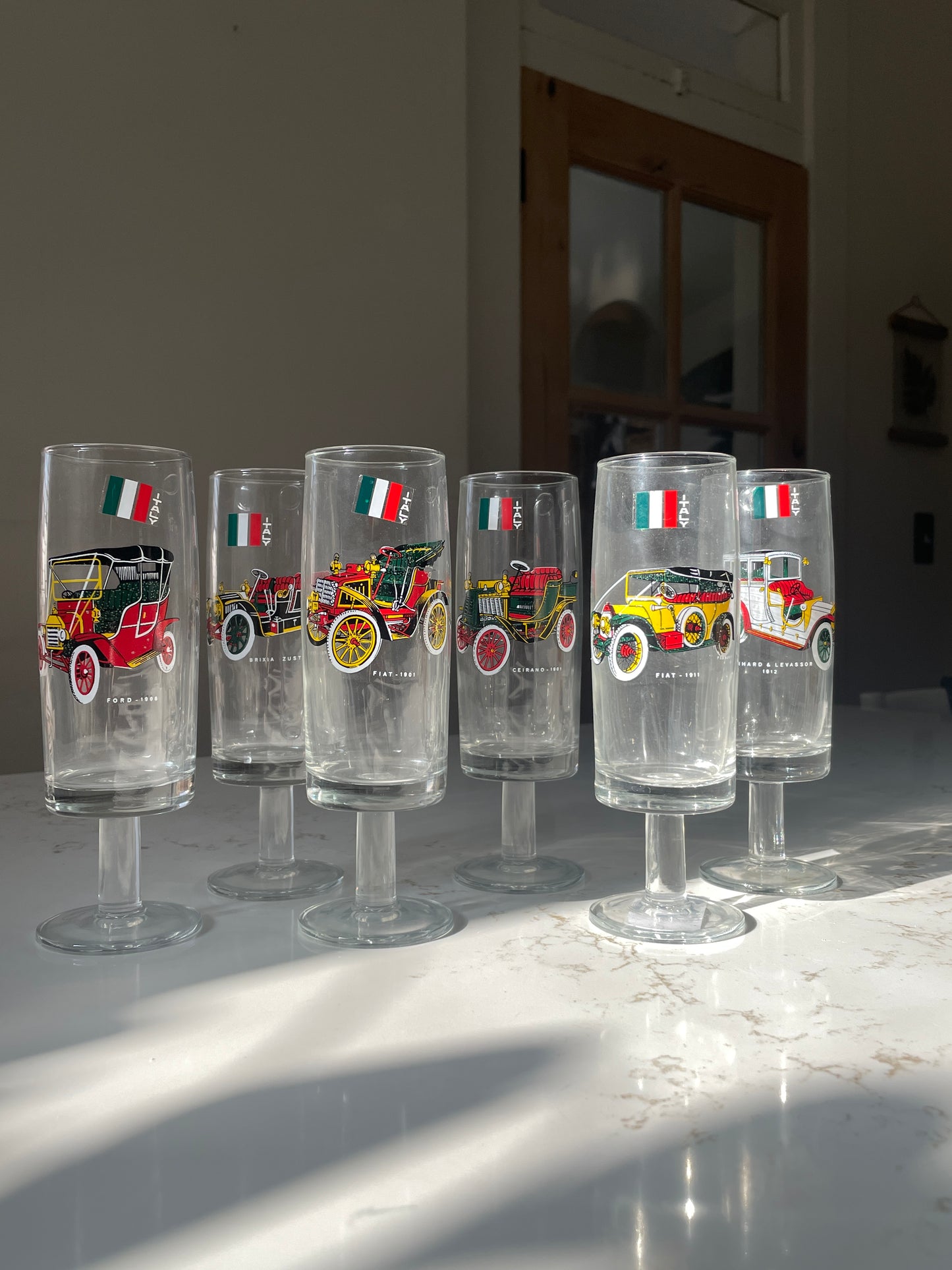 Vintage Italian Apéritif Stemware with vintage automotive design