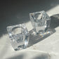 Swedish Glass Ice Cube Dual-Sided Taper Candle & Votive Candle Holder