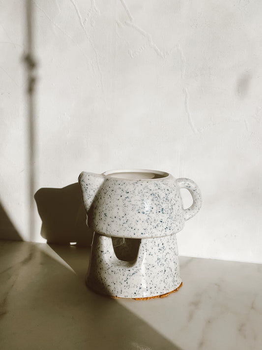 Speckled Gray Teapot Oil Warmer