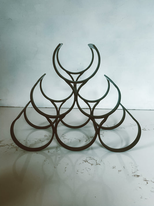 Minimalist Black Welded Iron 6 Bottle Wine Rack