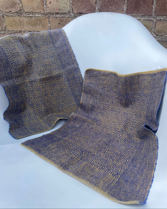 Blue and Yellow Gold Handwoven and Dyed Placemats