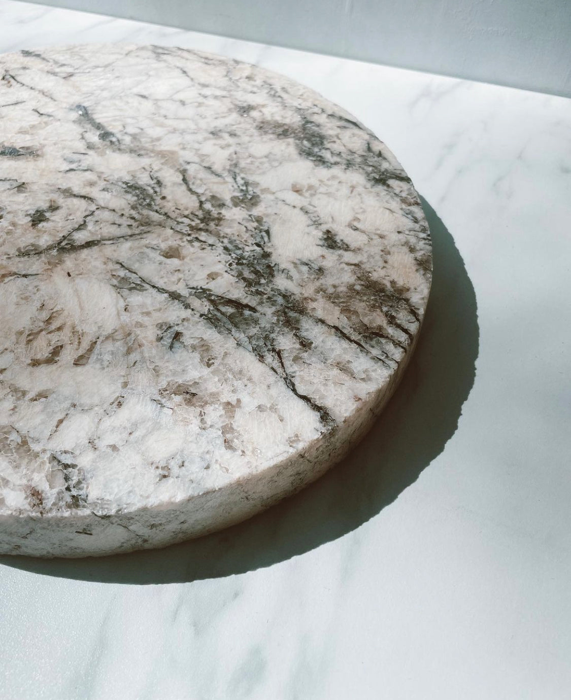Cream and Gray Marble Slab Cheese Board