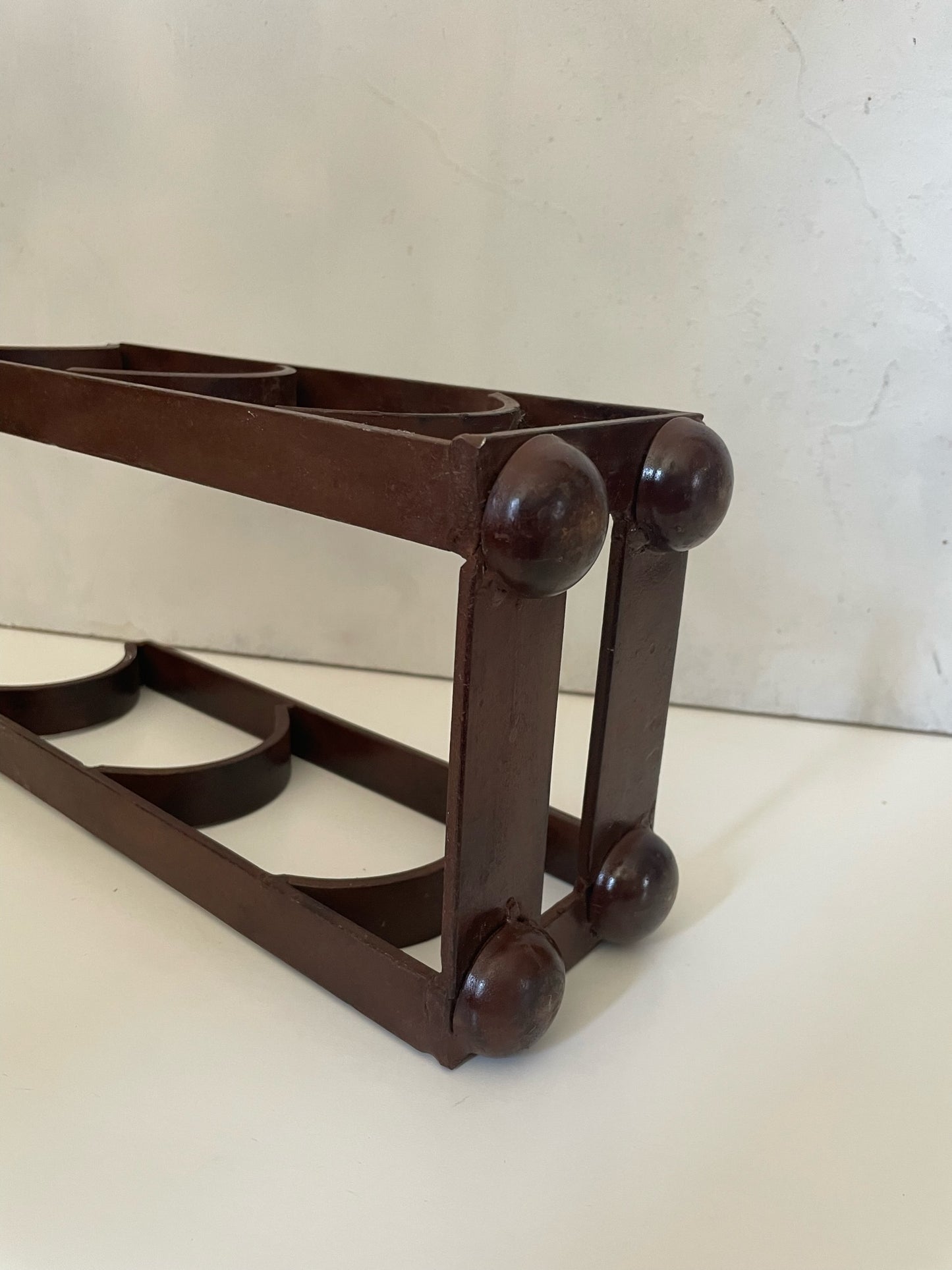 Maroon Welded Iron 3-Bottle Wine Rack