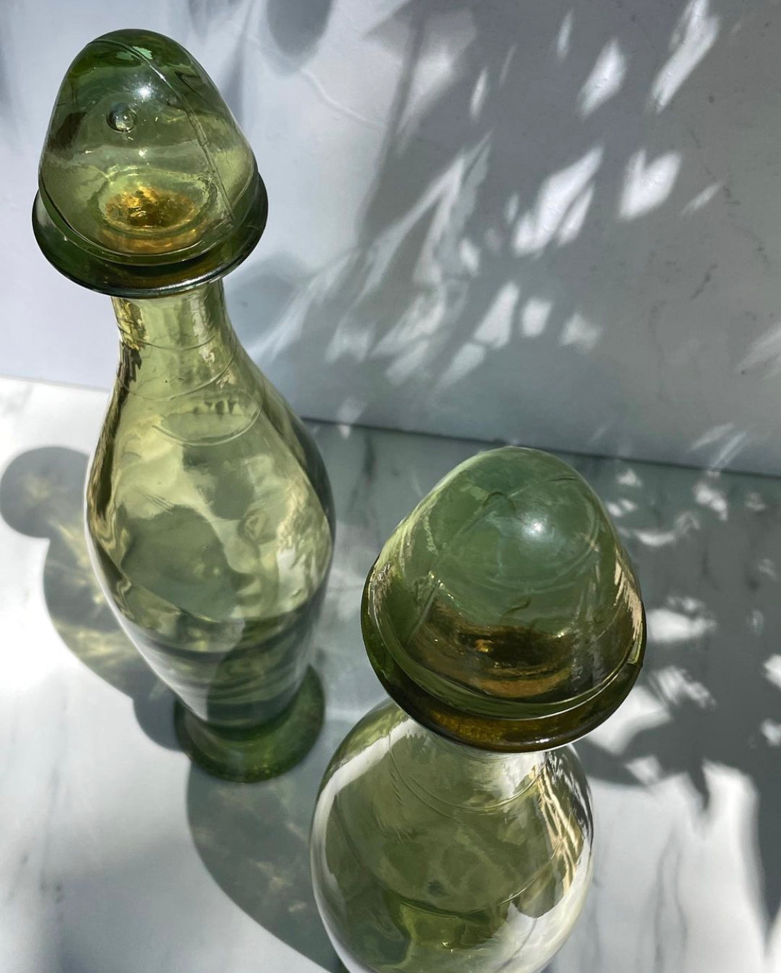 Midcentury Spanish  Genie Green Glass Decanter Bottles (ONLY ONE)