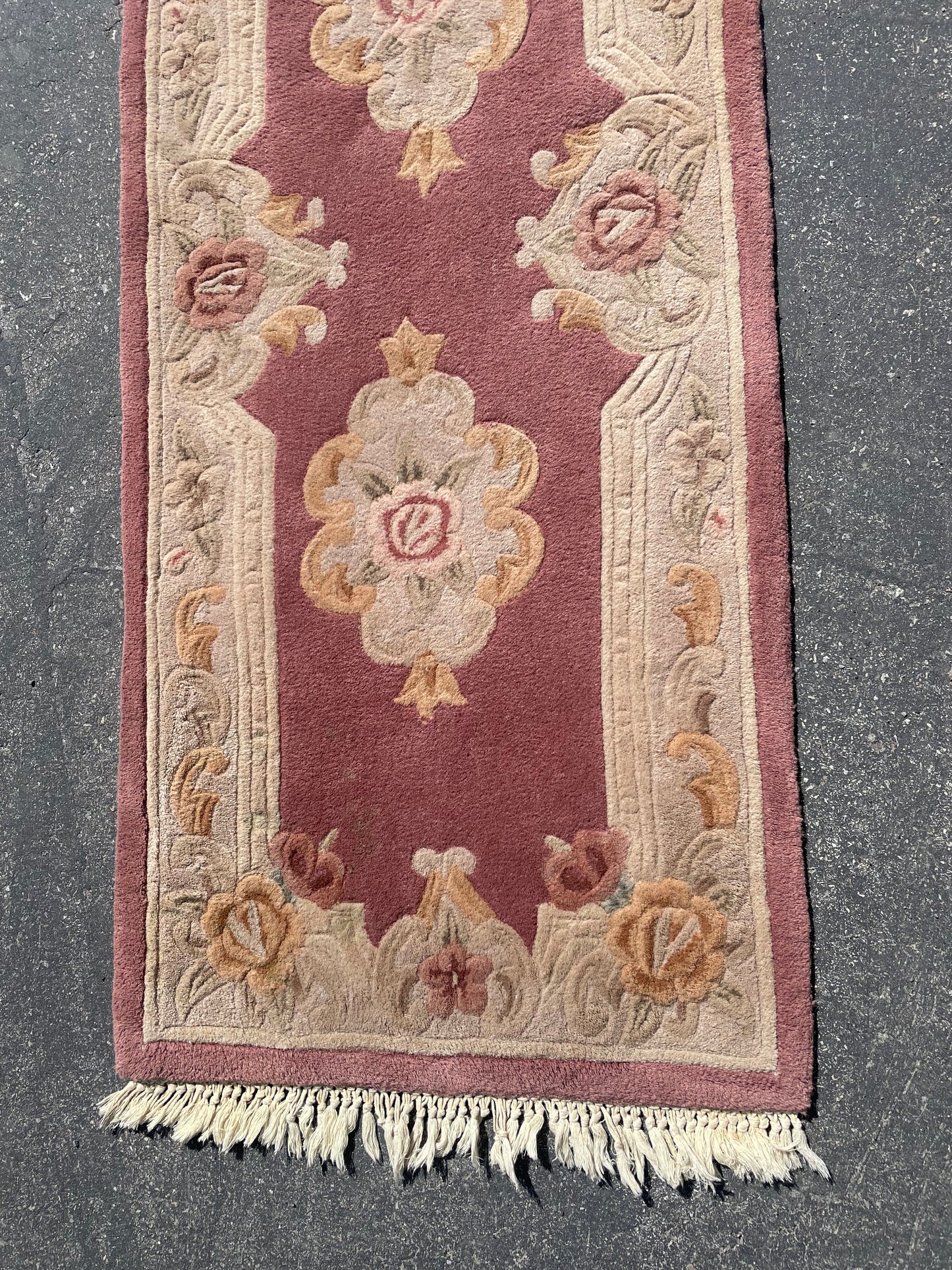 Vintage Pink Wool Runner