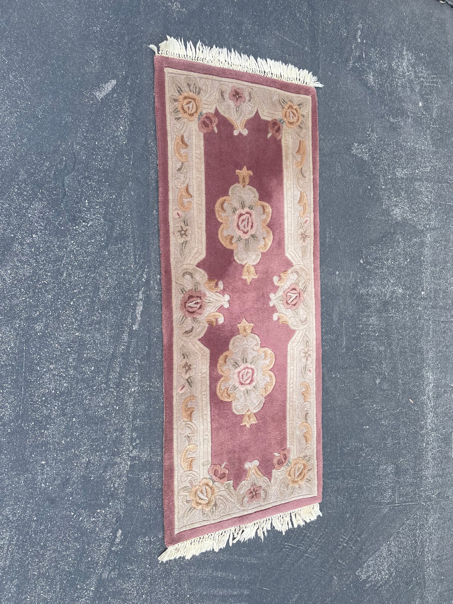 Vintage Pink Wool Runner