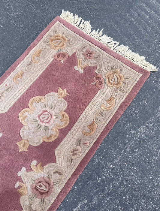 Vintage Pink Wool Runner