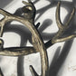 Vintage Casted Gold Metal Deer Antler Candelabra