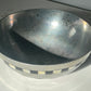 Painted Opalescent Mother of Pearl and Black Checkered Cast Aluminum Bowl